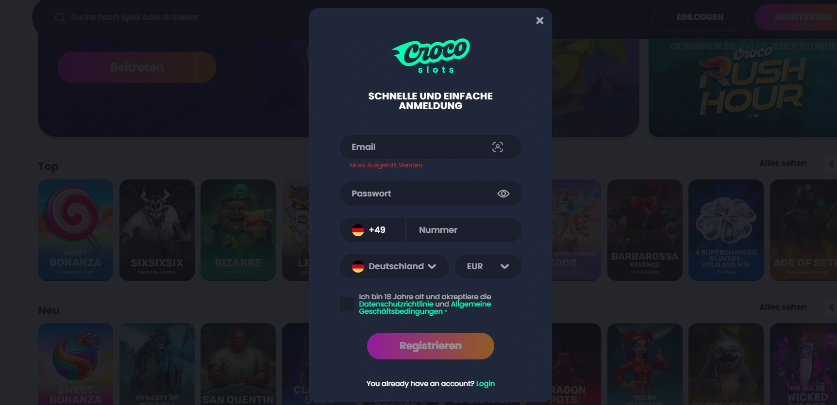 crocoslots login